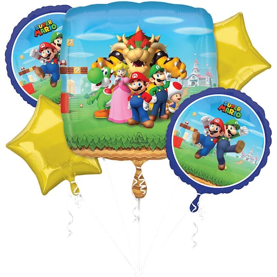 Mario Brothers Foil Balloon Bouquet By Anagram | Michaels